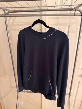 Peloton Navy Crewneck Sweatshirt with White Neck Text